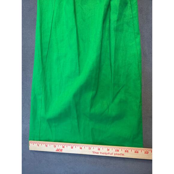Simply Vera Vera Wang Tie Front Jumpsuit Women Med Kelly Green Linen Coquette - Picture 5 of 11